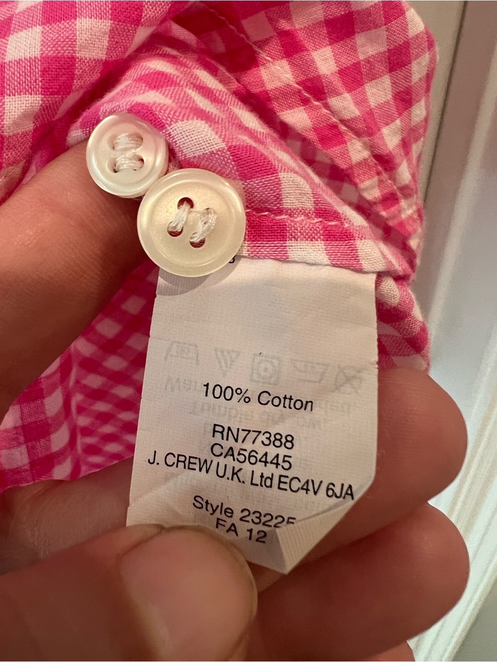 J. Crew Women’s Pink Gingham Button-Down Shirt Size Small 100% Cotton - Picture 3 of 13